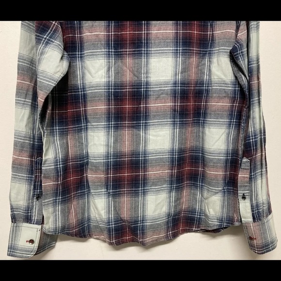 Flag & Anthem Mens Plaid Shirt Button Up Medium Blue Red White Light Weight NWT - Picture 7 of 15